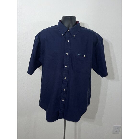 Alexander Julian Colours Dress Shirt Short Sleeve Mens XL Blue Collared Cotton - Picture 1 of 6